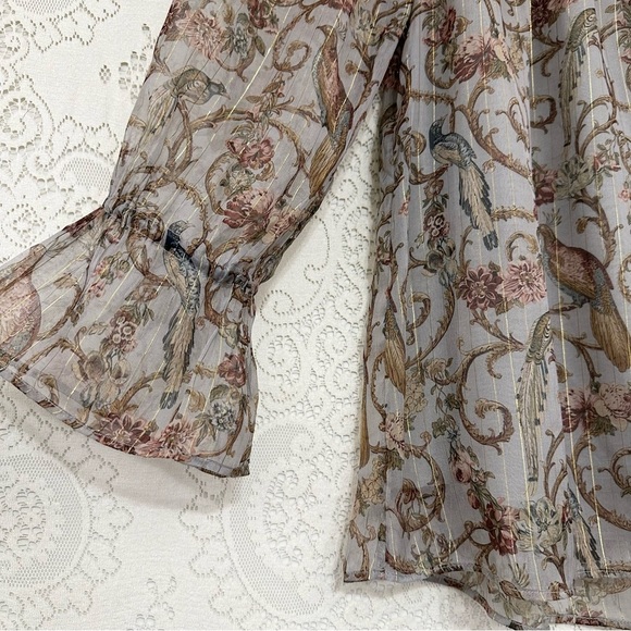 Soft Surroundings Aitana Peasant Boho Tunic Top Sage Print - Picture 5 of 10